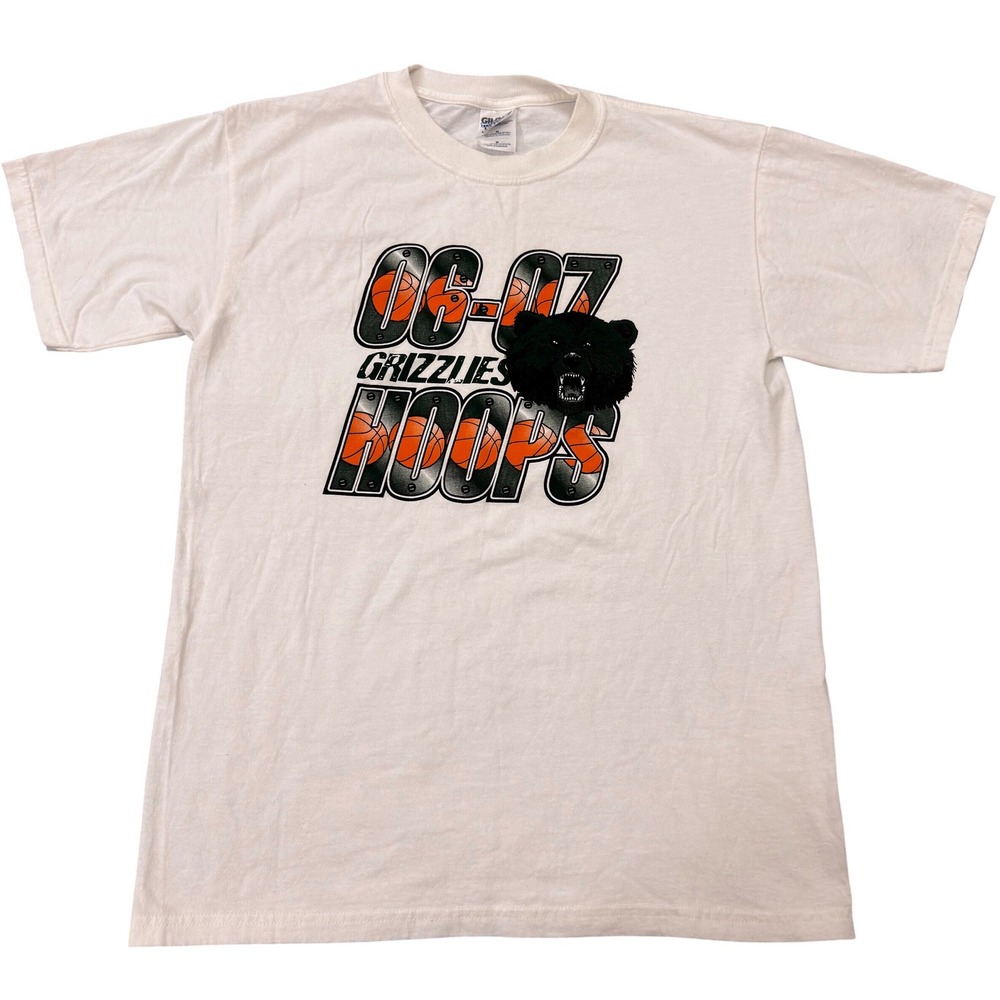 Vintage Grizzlies Hoops 06-07 Basketball Graphic T-Shirt White M Gildan 2000's